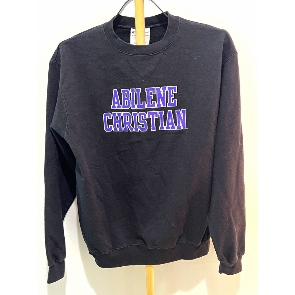 Champion Abilene Christian Wildcats Sweatshirt Mens Medium Black ACU NCAA